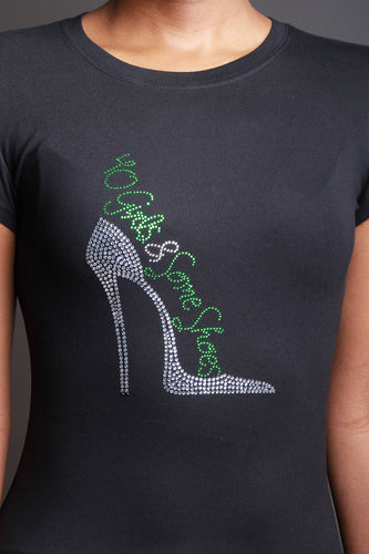 40 GIRLS AND SOME SHOES (GREEN HEEL)
